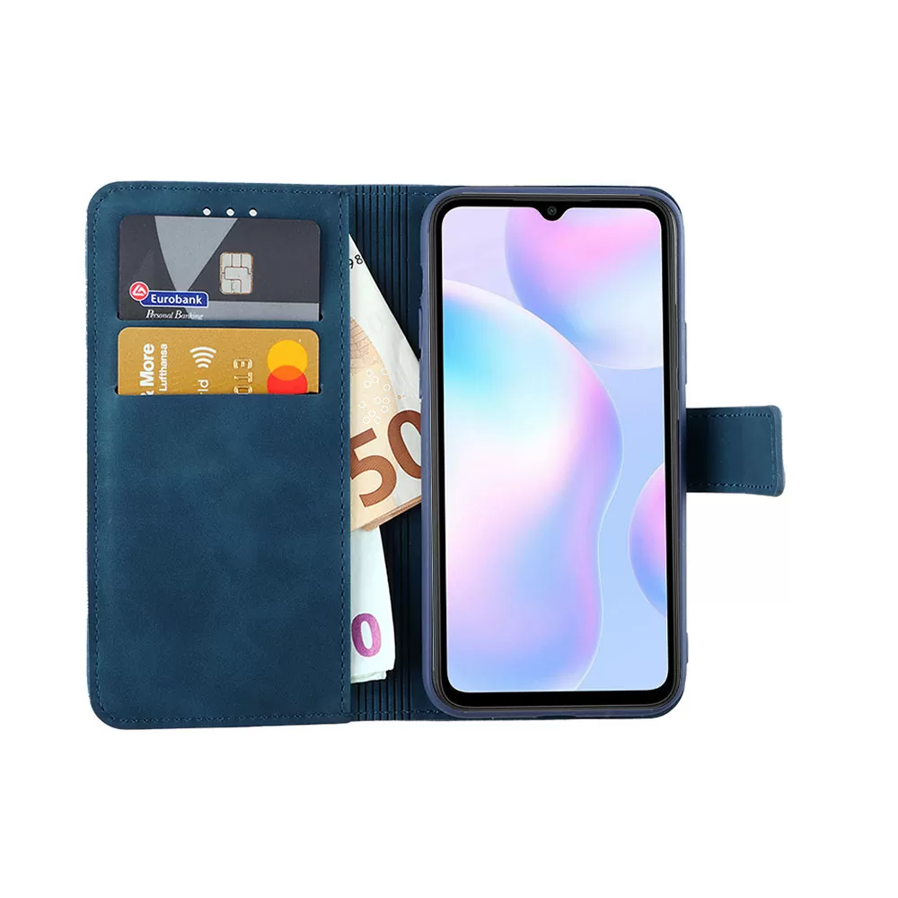 LIME ESSENTIAL ΘΗΚΗ XIAOMI REDMI 9A/REDMI 9AT 6.53in  MAGNET BOOK STAND CLIP DARK BLUE - Image 5