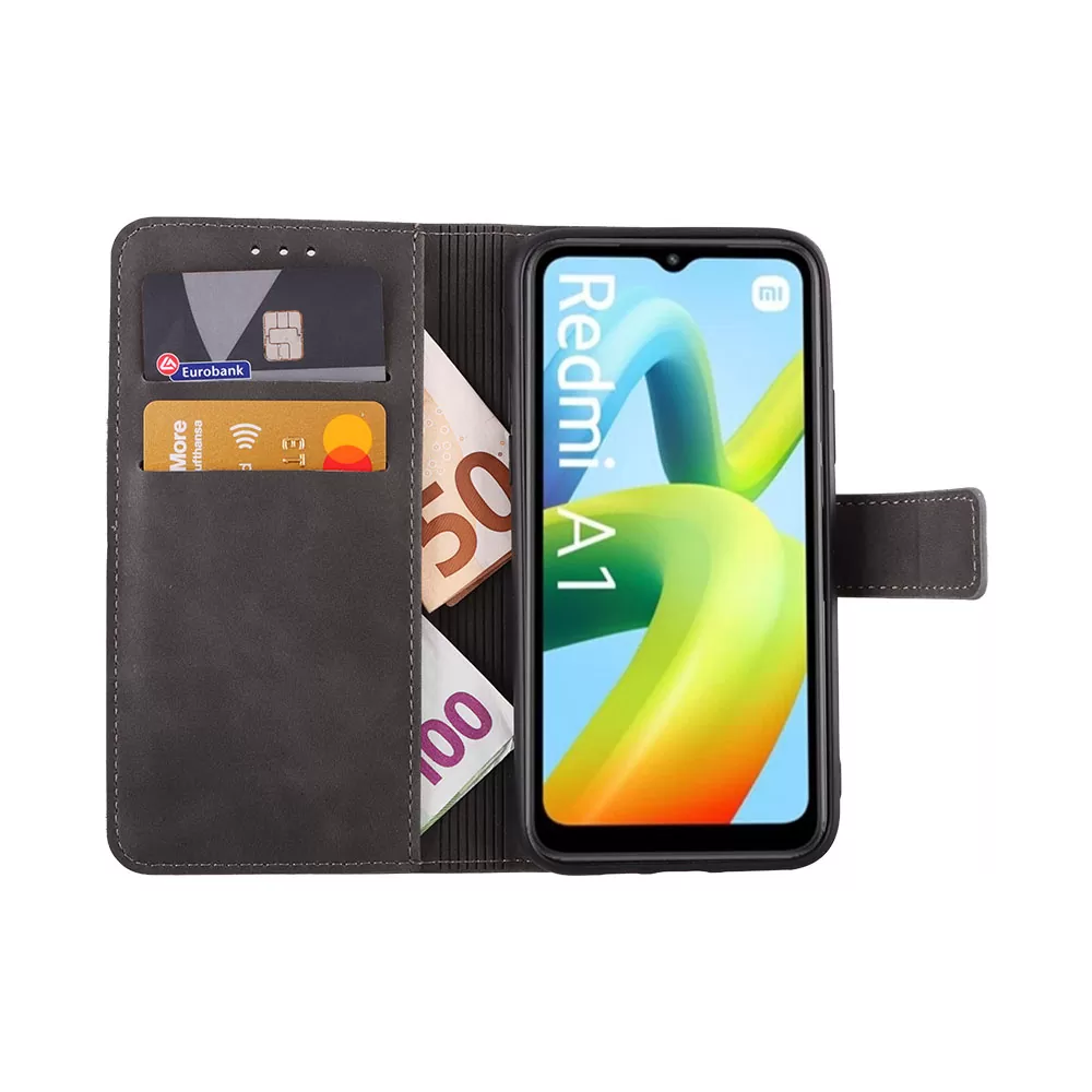 LIME ESSENTIAL ΘΗΚΗ XIAOMI REDMI A1/REDMI A2 6.52in  MAGNET BOOK STAND CLIP GREY - Image 5