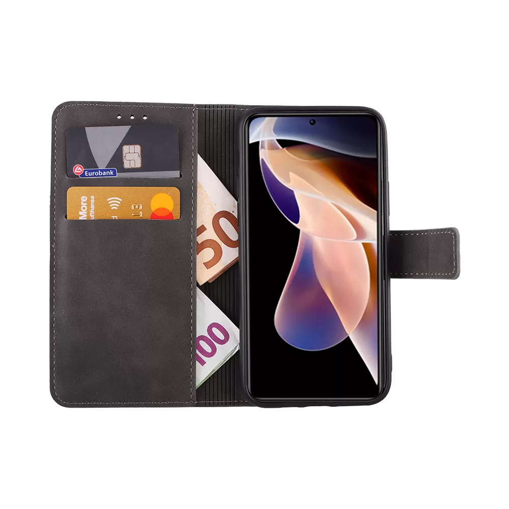 LIME ESSENTIAL ΘΗΚΗ XIAOMI REDMI NOTE 11 PRO PLUS 5G 6.67in  MAGNET BOOK STAND CLIP GREY - Image 5