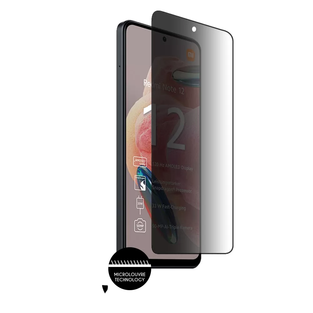 IDOL 1991 PREMIUM PRIVACY ANTISPY TEMPERED GLASS XIAOMI REDMI NOTE 12 4G/NOTE 12 5G 6.67in 9H 0.25mm SEMI CURVED FULL GLUE BLACK - Image 7