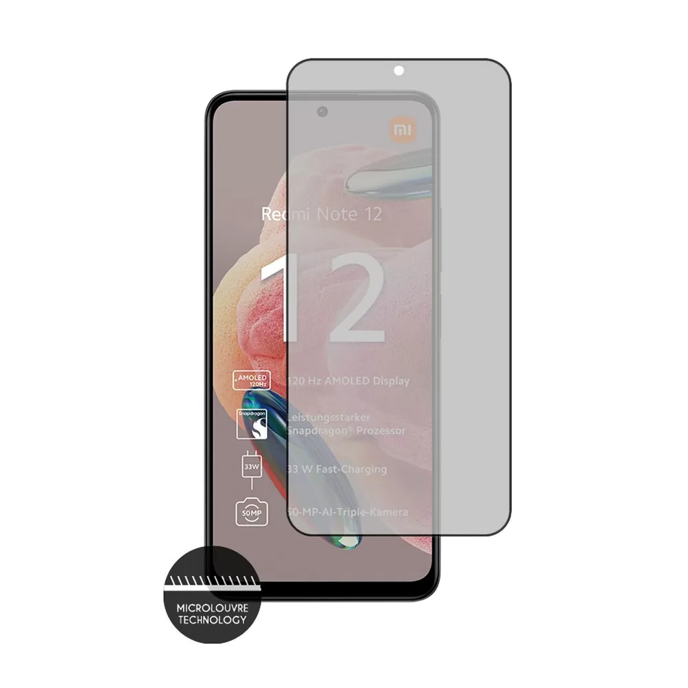IDOL 1991 PREMIUM PRIVACY ANTISPY TEMPERED GLASS XIAOMI REDMI NOTE 12 4G/NOTE 12 5G 6.67in 9H 0.25mm SEMI CURVED FULL GLUE BLACK - Image 6