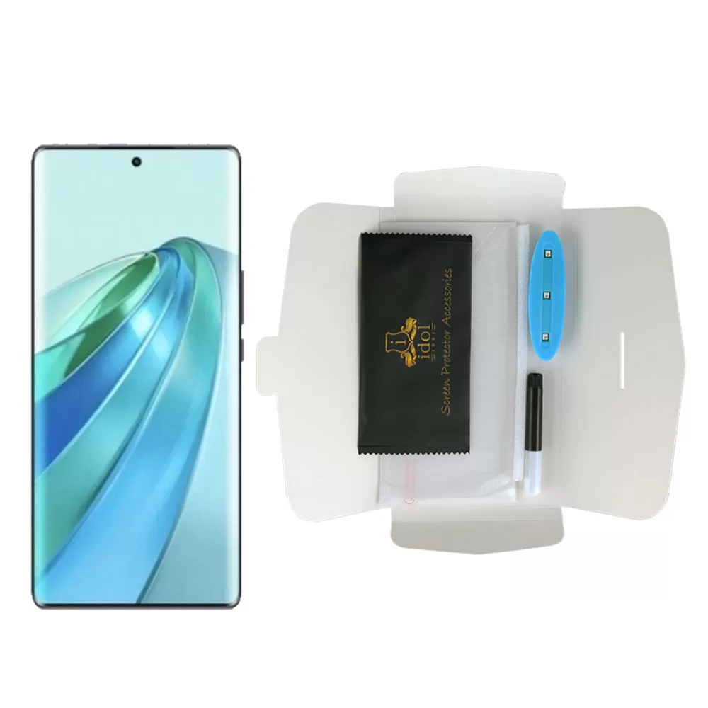 IDOL 1991 UV TEMPERED GLASS HONOR MAGIC 5 LITE 5G 6.67in 9H 0.20mm 10D SEMI WITH GLUE-TOOL FINGER UNLOCK FULL COVER TRANSPARENT - Image 5