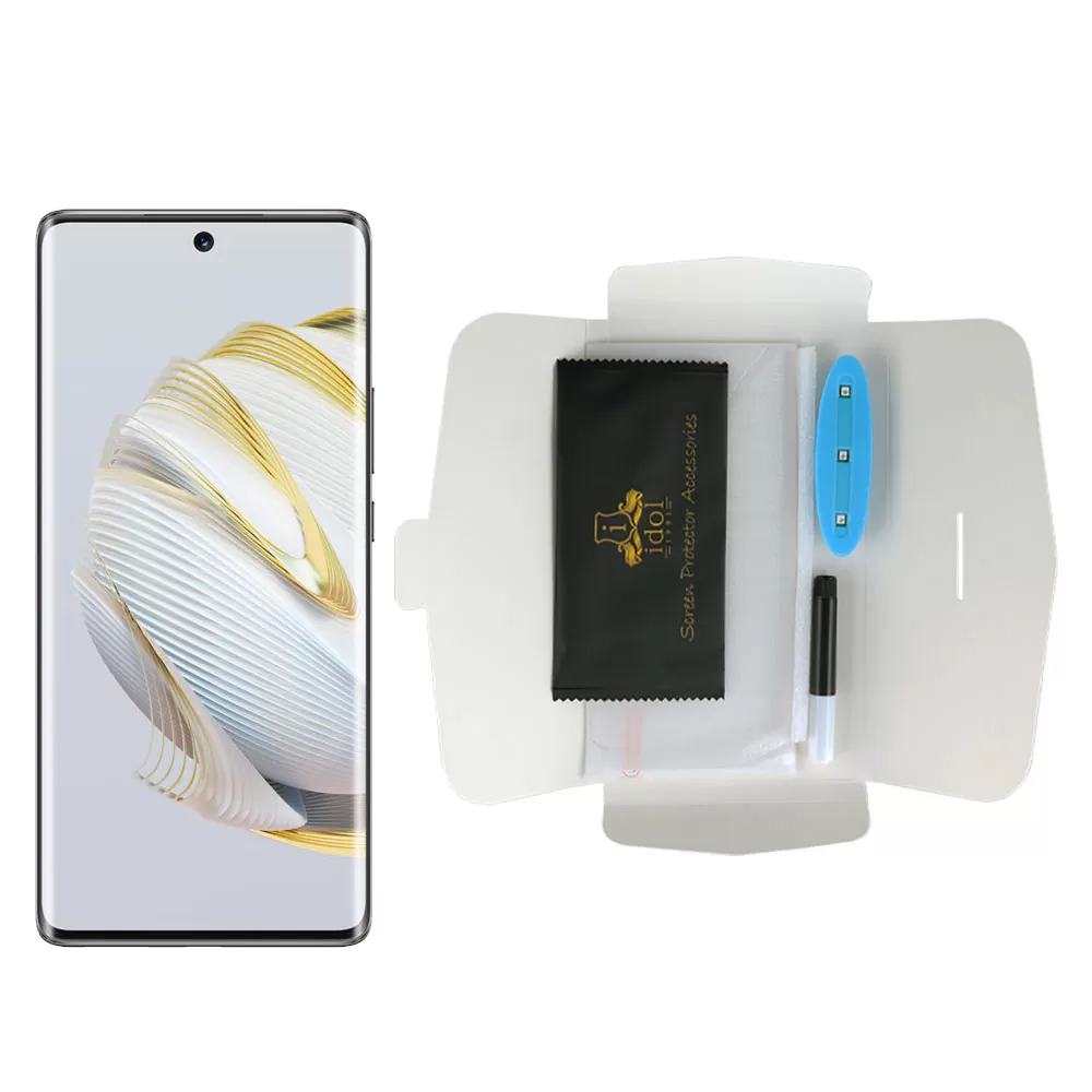 IDOL 1991 UV TEMPERED GLASS HUAWEI NOVA 10 6.67in 9H 0.20mm 10D SEMI WITH GLUE-TOOL FINGER UNLOCK FULL COVER TRANSPARENT - Image 5