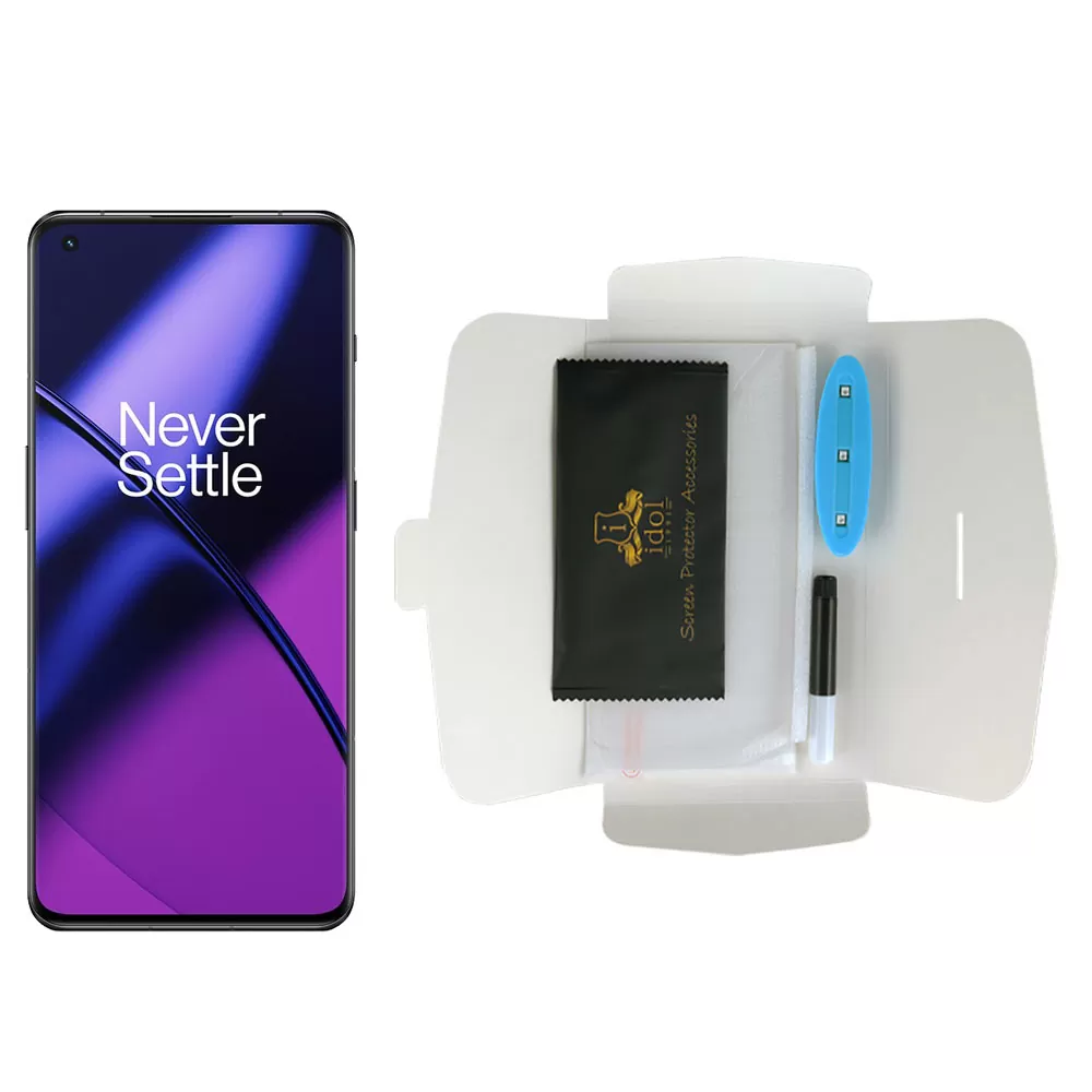 IDOL 1991 UV TEMPERED GLASS ONEPLUS 11 5G 6.7in 9H 0.20mm 10D SEMI WITH GLUE-TOOL FINGER UNLOCK FULL COVER TRANSPARENT - Image 5