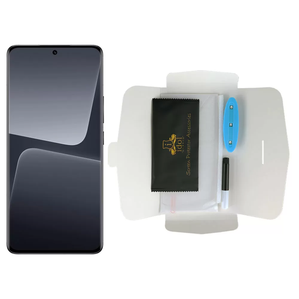 IDOL 1991 UV TEMPERED GLASS XIAOMI 13 PRO 5G 6.73in 9H 0.20mm 10D SEMI WITH GLUE-TOOL FINGER UNLOCK FULL COVER TRANSPARENT - Image 5