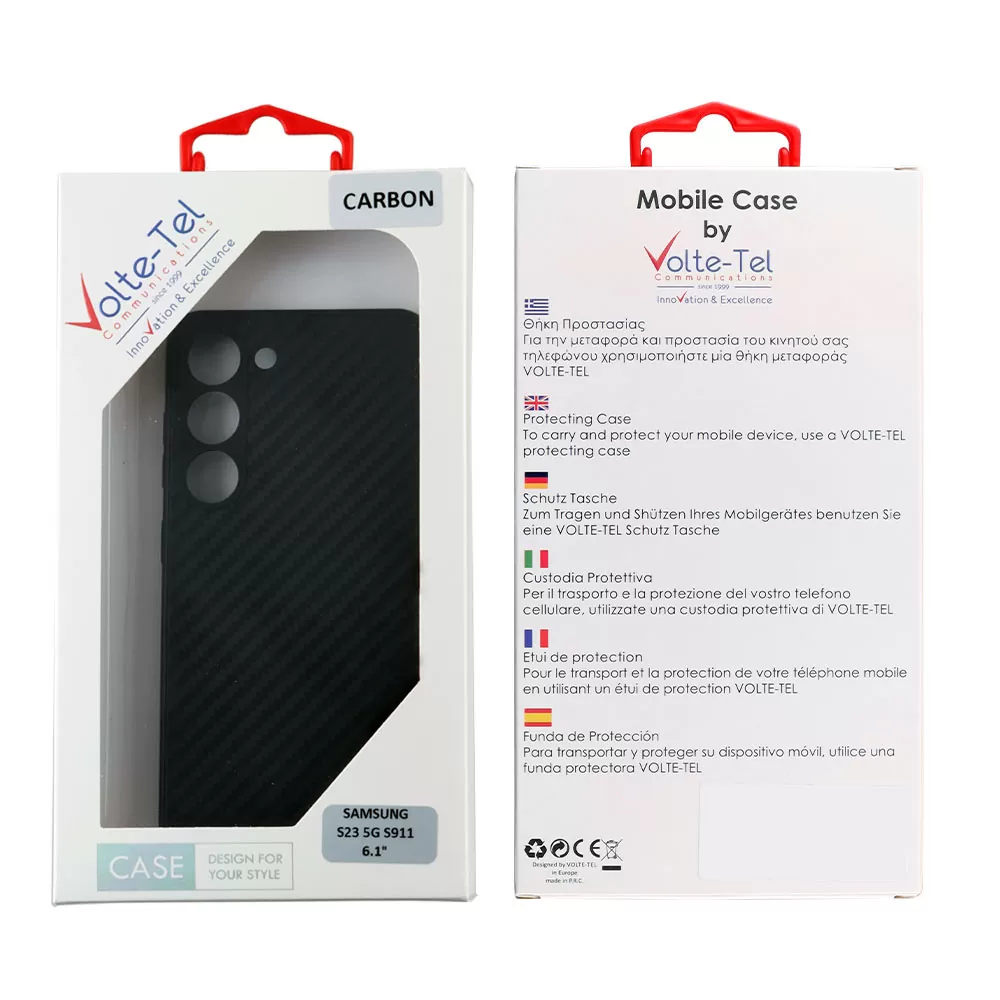 VOLTE-TEL CARBON ΘΗΚΗ SAMSUNG S23 5G S911 6.1in  CAMERA PROTECTIVE BLACK - Image 2