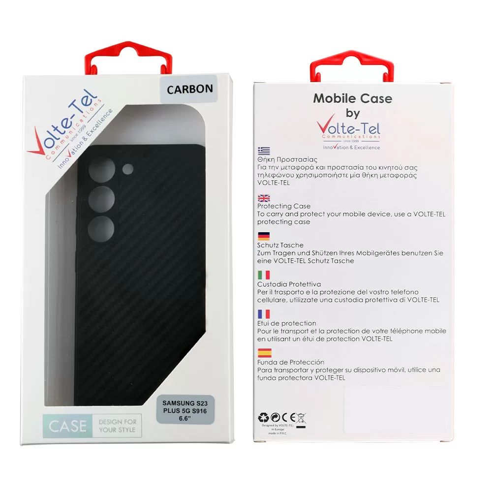 VOLTE-TEL CARBON ΘΗΚΗ SAMSUNG S23 PLUS 5G S916 6.6in  CAMERA PROTECTIVE BLACK - Image 2