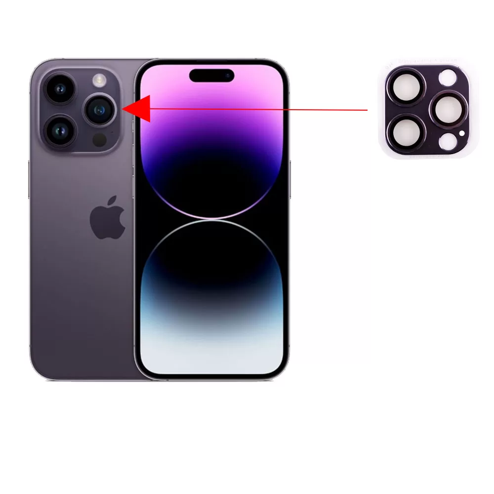 VOLTE-TEL CAMERA GLASS COVER IPHONE 14 PRO 6.1in/14 PRO MAX 6.7in 9H 0.30MM 3D ALUMINIUM-ELECTROPLATING FRAME PURPLE - Image 6