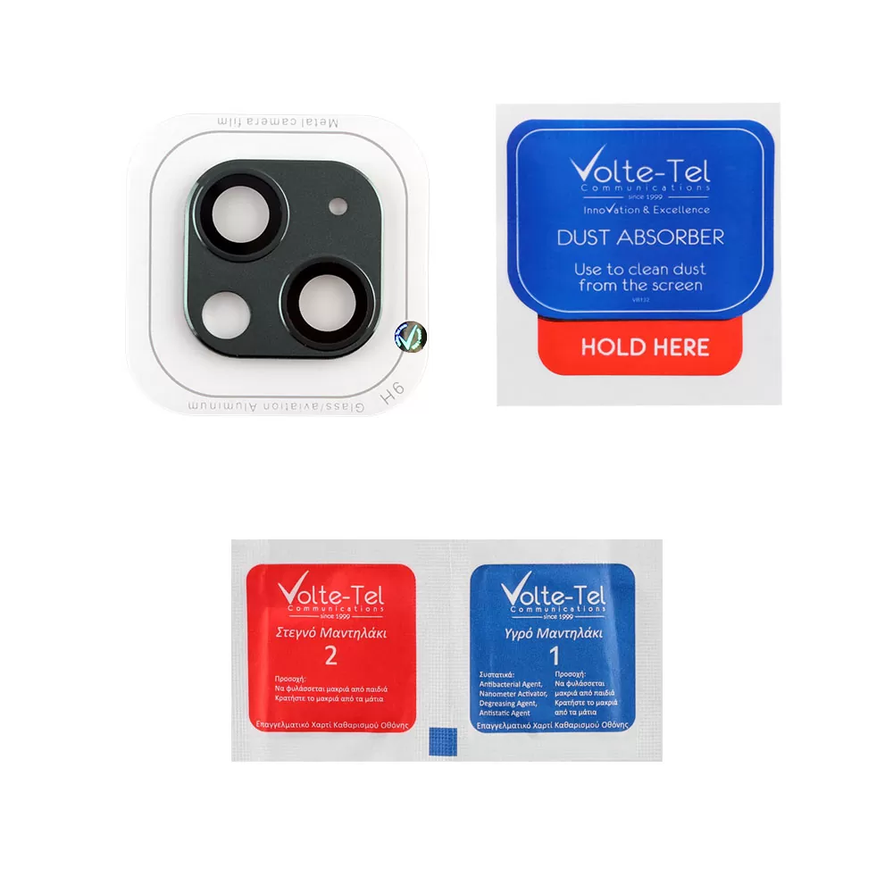 VOLTE-TEL CAMERA GLASS COVER IPHONE 13 MINI 5.4in/IPHONE 13 6.1in 9H 0.30MM 3D ALUMINIUM-ELECTROPLATING FRAME GREEN - Image 5
