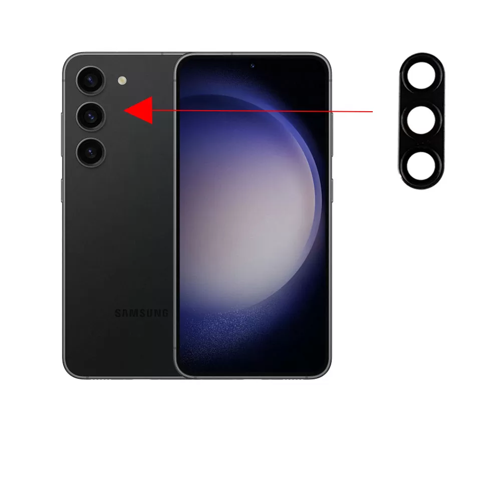 VOLTE-TEL CAMERA GLASS COVER SAMSUNG S23 5G 6.1in/S23 PLUS 5G 6.6in 9H 0.30MM 3D ALUMINIUM-ELECTROPLATING FRAME BLACK - Image 6