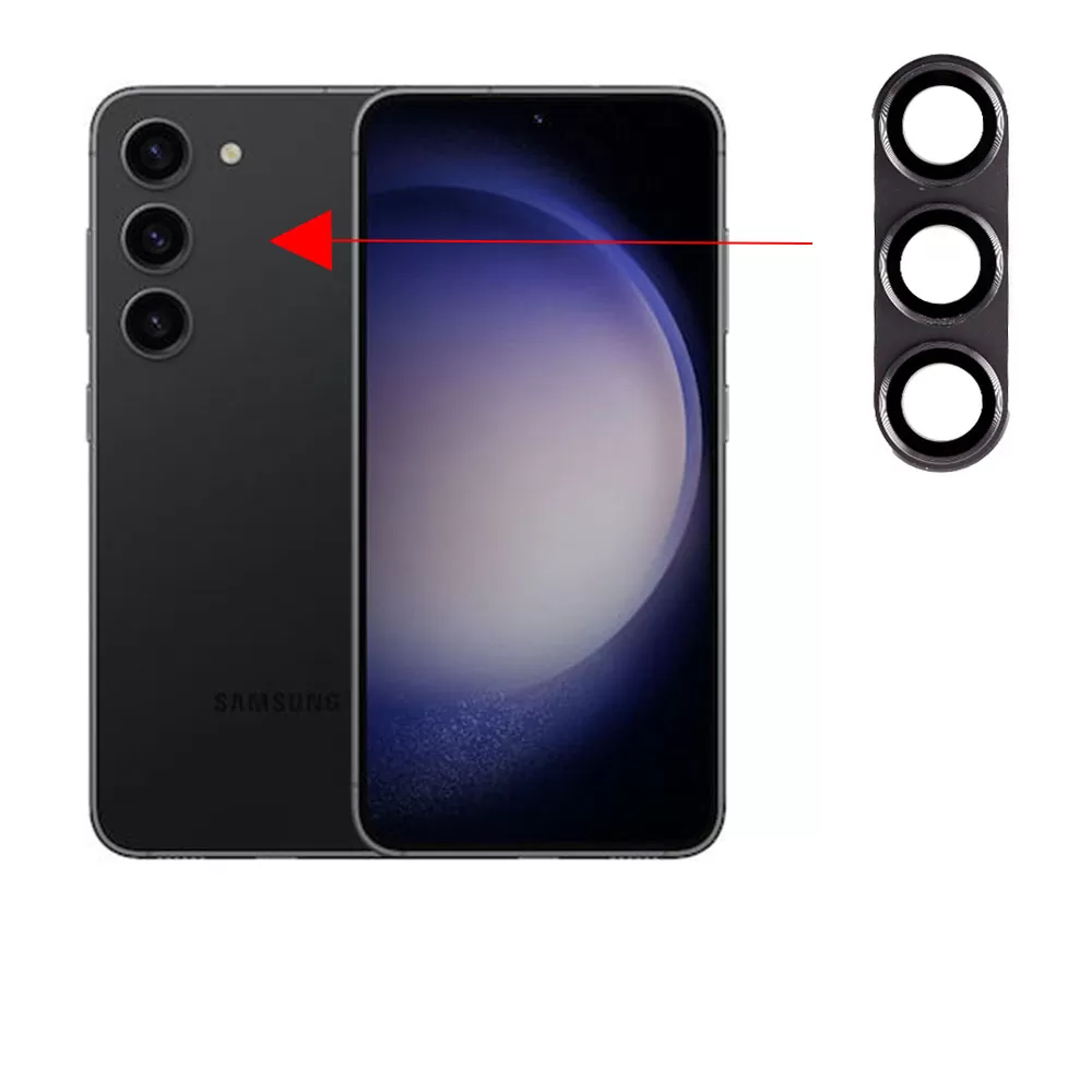 VOLTE-TEL CAMERA GLASS COVER SAMSUNG S23 5G 6.1in/SAMSUNG S23 PLUS 5G 6.6in 9H 0.30MM 3D ALUMINIUM-ELECTROPLATING FRAME GREY - Image 6