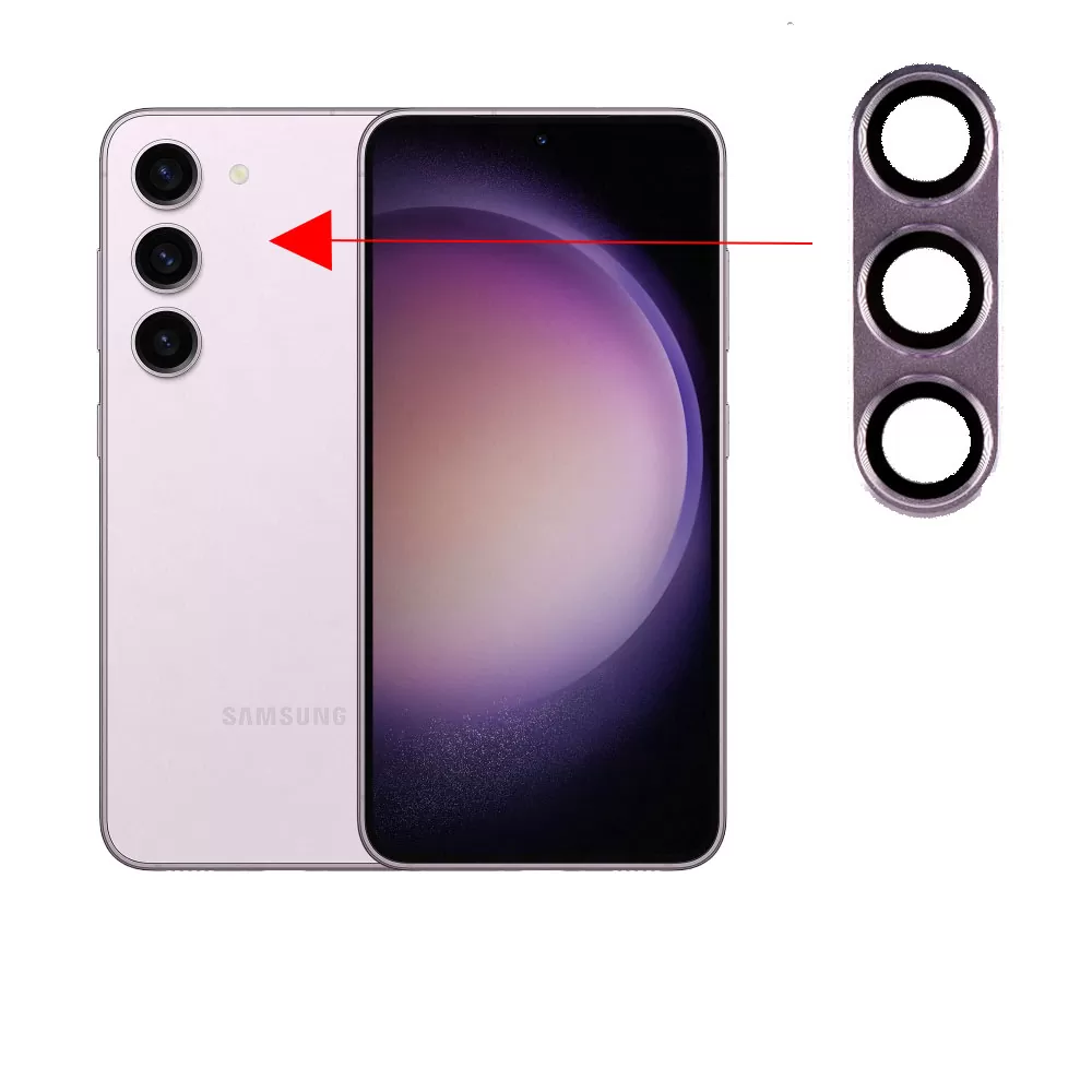VOLTE-TEL CAMERA GLASS COVER SAMSUNG S23 5G 6.1in/SAMSUNG S23 PLUS 5G 6.6in 9H 0.30MM 3D ALUMINIUM-ELECTROPLATING FRAME PURPLE - Image 6