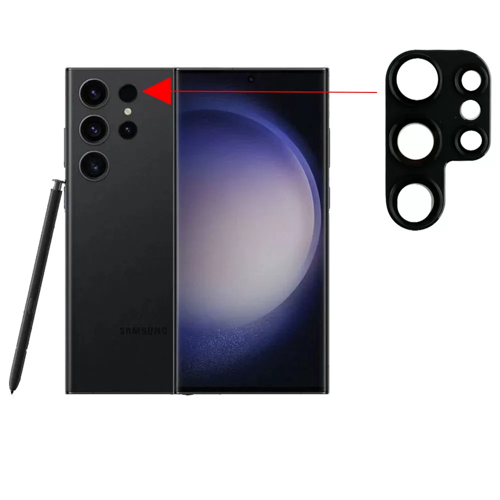VOLTE-TEL CAMERA GLASS COVER SAMSUNG S23 ULTRA 5G S918 6.8in 9H 0.30MM 3D ALUMINIUM-ELECTROPLATING FRAME BLACK - Image 6
