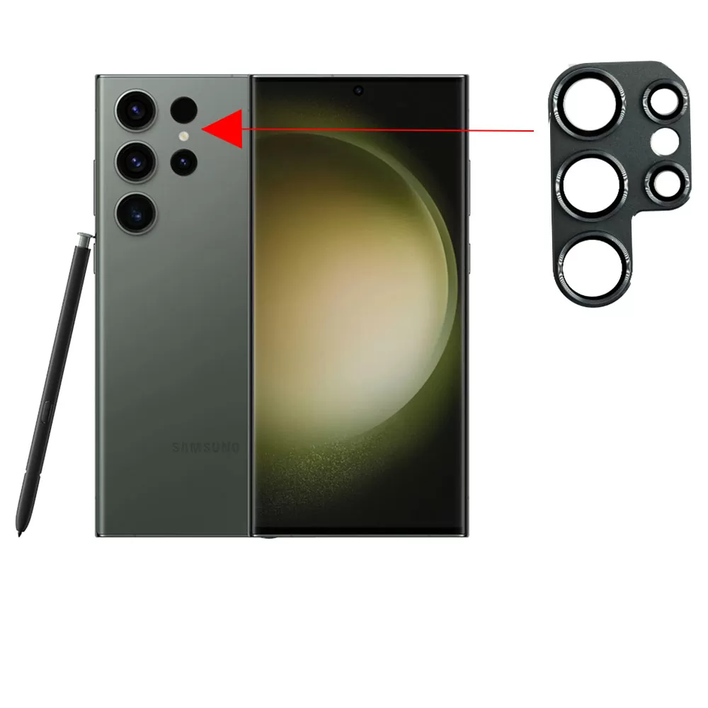 VOLTE-TEL CAMERA GLASS COVER SAMSUNG S23 ULTRA 5G S918 6.8in 9H 0.30MM 3D ALUMINIUM-ELECTROPLATING FRAME GREY - Image 6