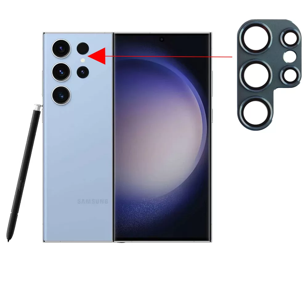 VOLTE-TEL CAMERA GLASS COVER SAMSUNG S23 ULTRA 5G S918 6.8in 9H 0.30MM 3D ALUMINIUM-ELECTROPLATING FRAME BLUE - Image 6