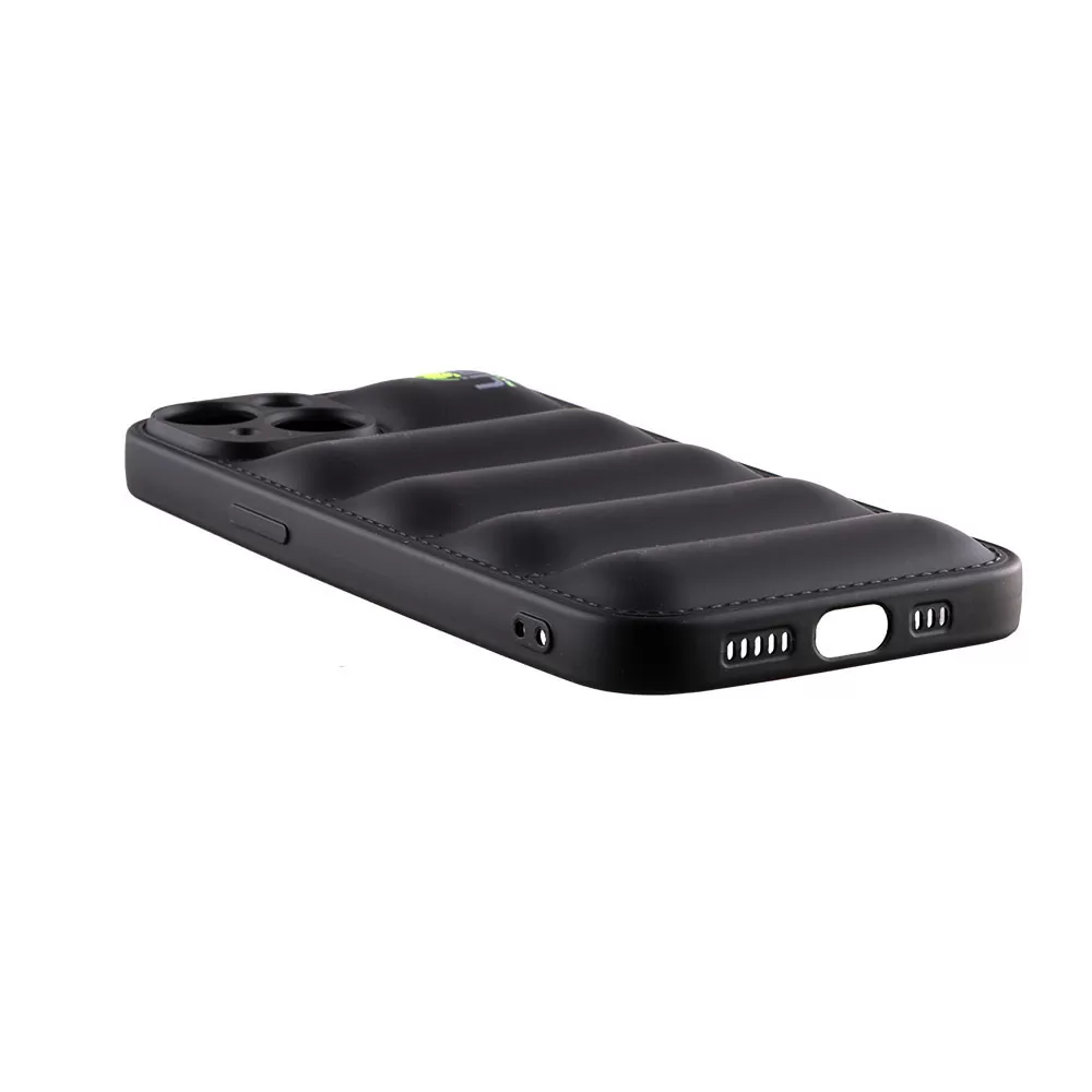 LIME BUMPY PUFFER ΘΗΚΗ IPHONE 15 PRO MAX 6.7in  TPU FULL CAMERA PROTECTION BLACK - Image 3