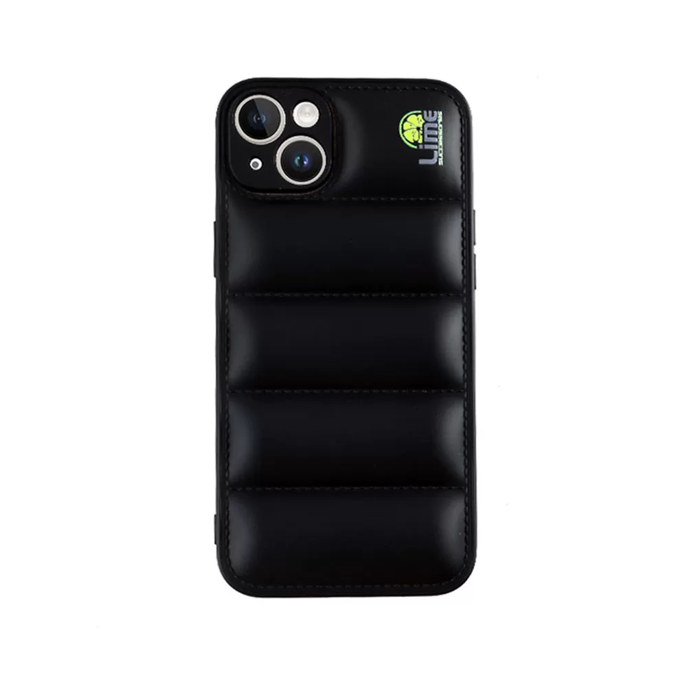 LIME BUMPY PUFFER ΘΗΚΗ IPHONE 15 PLUS 6.7in  TPU FULL CAMERA PROTECTION BLACK - Image 6