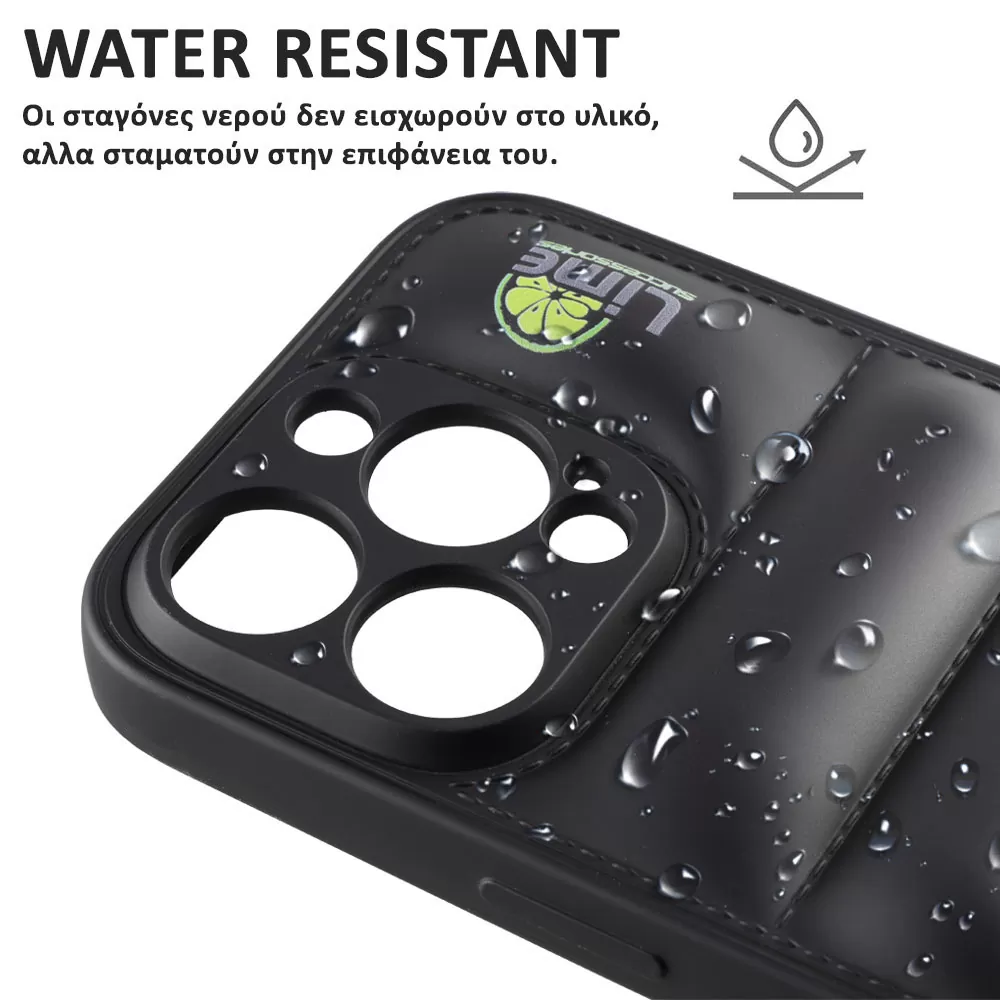 LIME BUMPY PUFFER ΘΗΚΗ IPHONE 15 PLUS 6.7in  TPU FULL CAMERA PROTECTION BLACK - Image 4