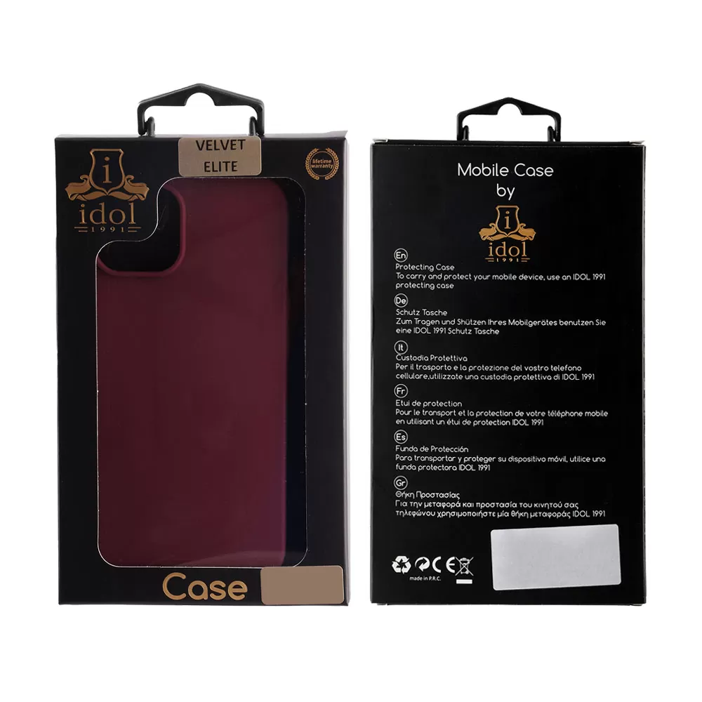 IDOL 1991 VELVET ELITE TPU ΘΗΚΗ IPHONE 15 PLUS 6.7in  4 SIDE CAMERA GUARD BURGUNDY - Image 2
