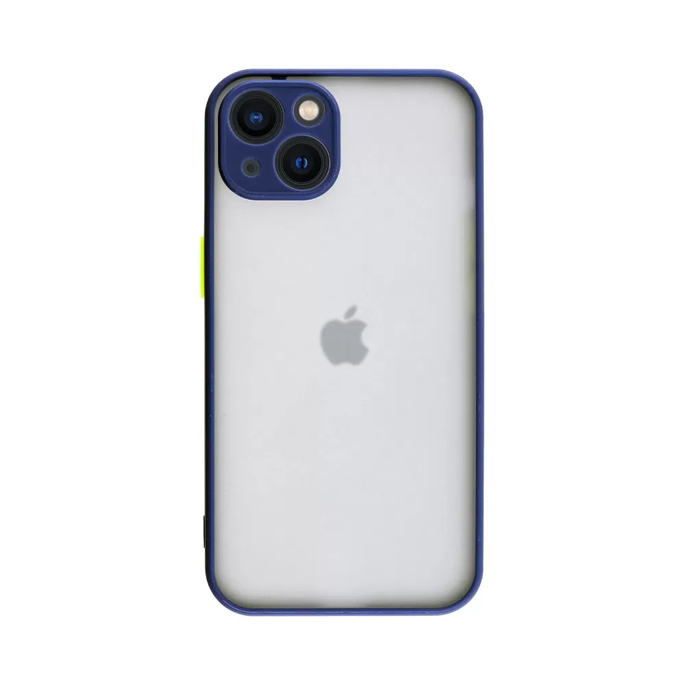 LIME HARDSHELL FUSION ΘΗΚΗ IPHONE 15 6.1in  FULL CAMERA PROTECTION BLUE WITH YELLOW KEYS - Image 6