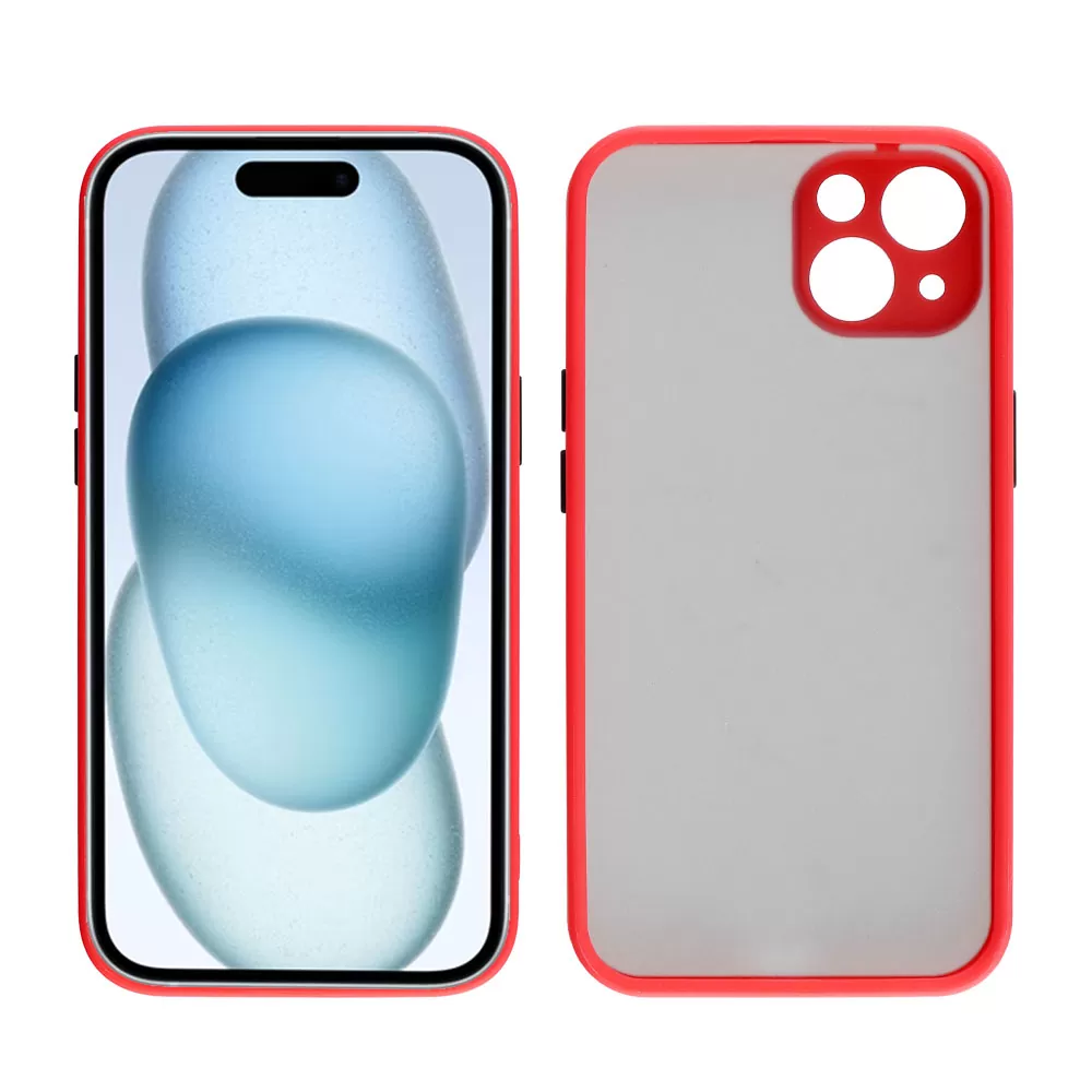 LIME HARDSHELL FUSION ΘΗΚΗ IPHONE 15 6.1in  FULL CAMERA PROTECTION RED WITH BLACK KEYS - Image 7