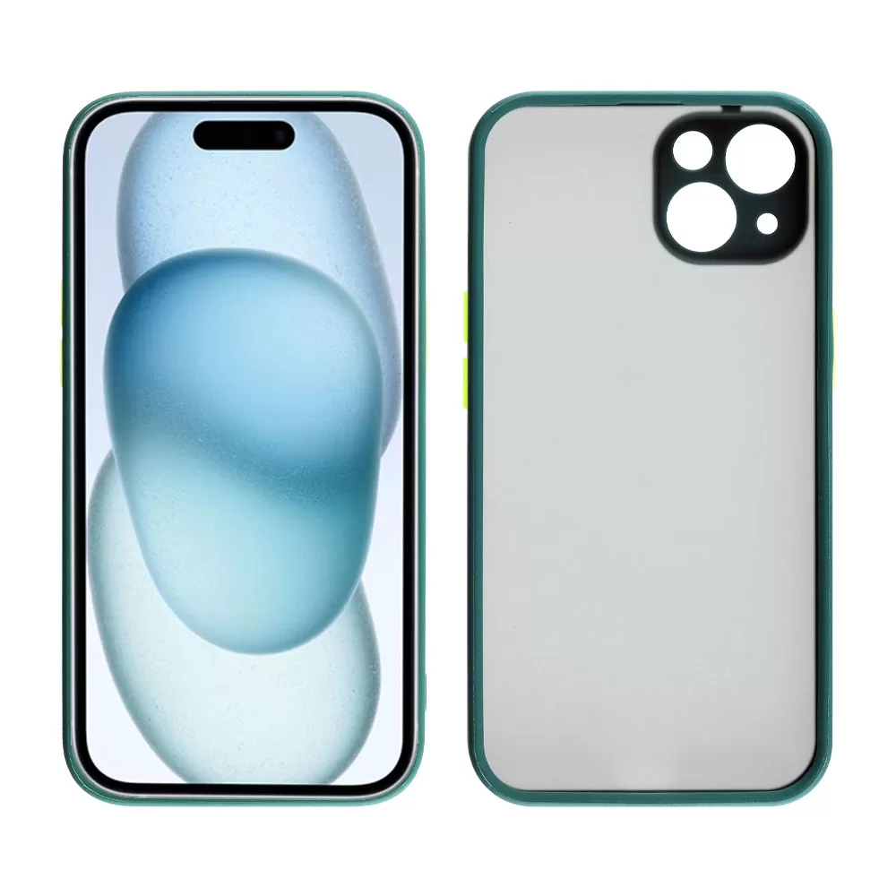 LIME HARDSHELL FUSION ΘΗΚΗ IPHONE 15 6.1in  FULL CAMERA PROTECTION GREEN WITH YELLOW KEYS - Image 7