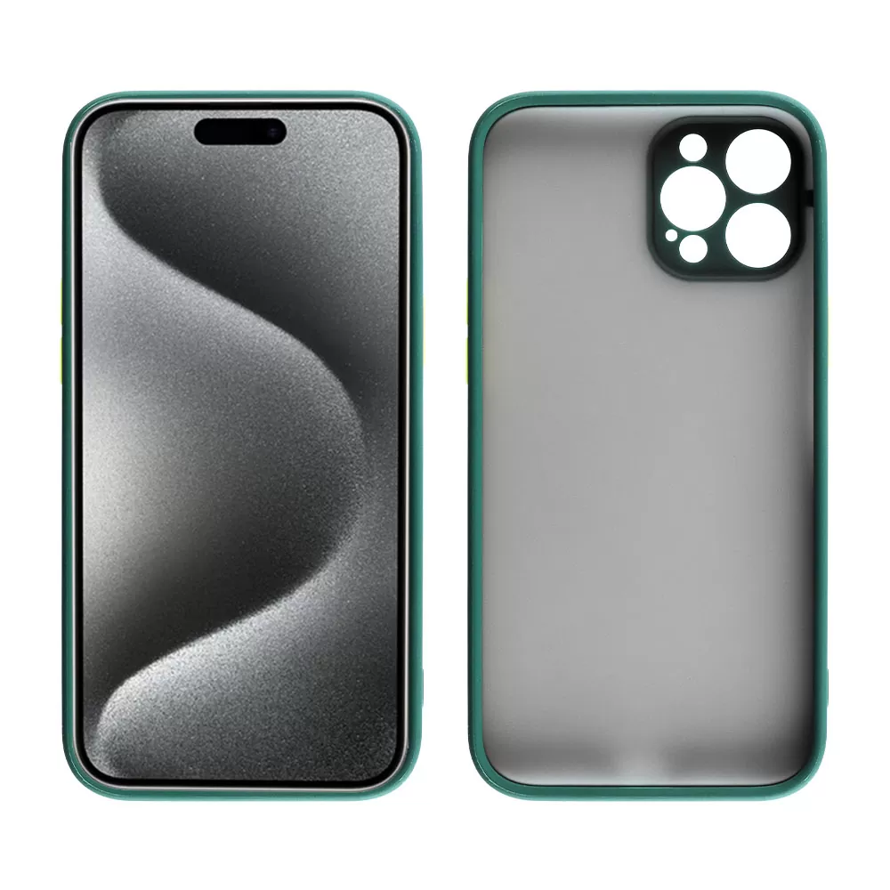 LIME HARDSHELL FUSION ΘΗΚΗ IPHONE 15 PRO MAX 6.7in  FULL CAMERA PROTECTION GREEN WITH YELLOW KEYS - Image 7