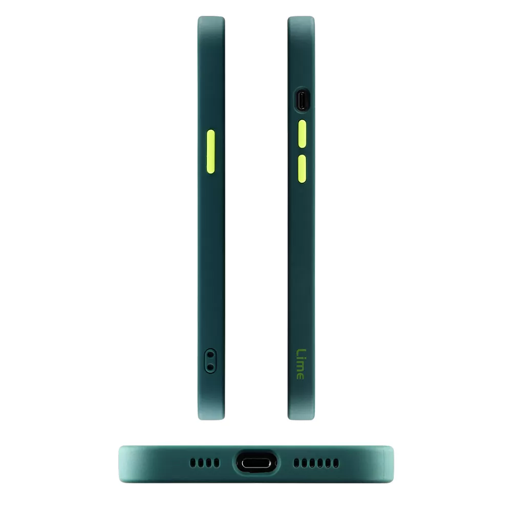 LIME HARDSHELL FUSION ΘΗΚΗ IPHONE 15 PRO MAX 6.7in  FULL CAMERA PROTECTION GREEN WITH YELLOW KEYS - Image 5