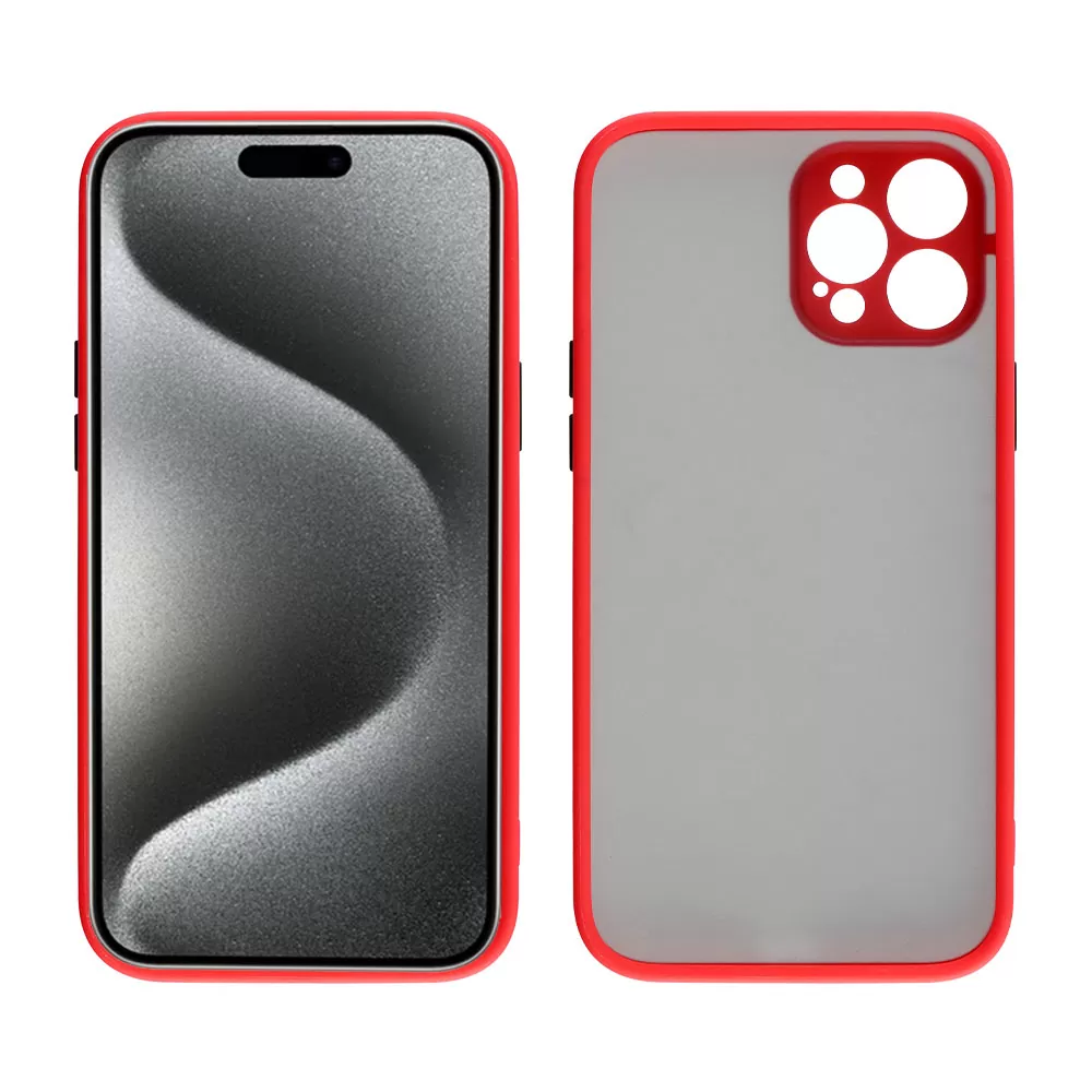 LIME HARDSHELL FUSION ΘΗΚΗ IPHONE 15 PRO MAX 6.7in  FULL CAMERA PROTECTION RED WITH BLACK KEYS - Image 7