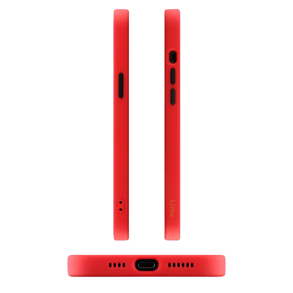 LIME HARDSHELL FUSION ΘΗΚΗ IPHONE 15 PRO MAX 6.7in  FULL CAMERA PROTECTION RED WITH BLACK KEYS - Image 5