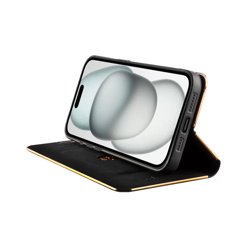 IDOL 1991 ELITE PRO ΘΗΚΗ IPHONE 15 6.1in  ANTI-RFID BOOK STAND BLACK - Image 4