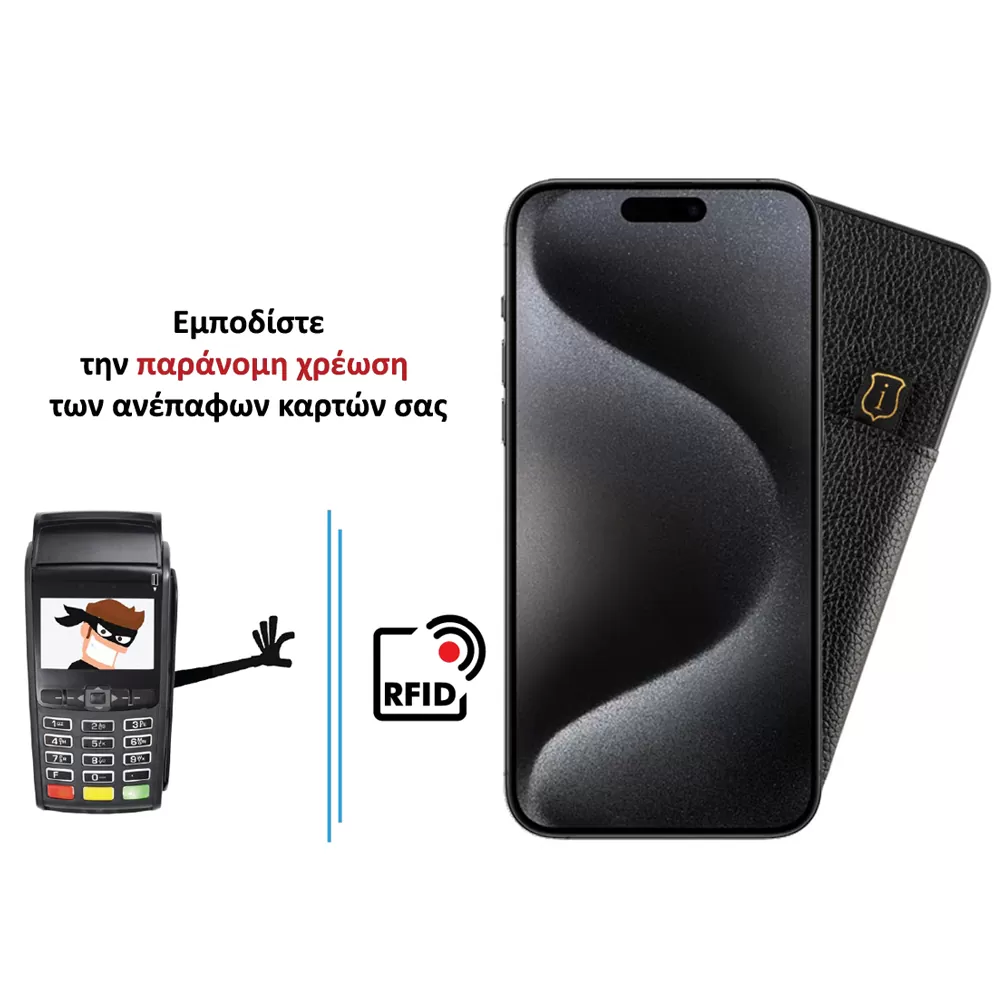 IDOL 1991 ANTI-RFID LEATHER SMART WALLET ΘΗΚΗ IPHONE 15 PRO MAX 6.7in CAMERA GUARD BLACK - Image 4