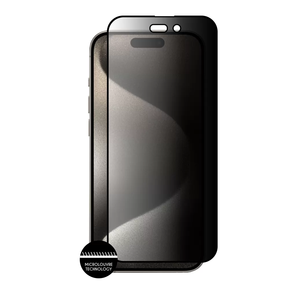 IDOL 1991 PREMIUM PRIVACY ANTISPY TEMPERED GLASS IPHONE 15 PRO 6.1in 9H 0.25mm SEMI CURVED FULL GLUE BLACK - Image 7