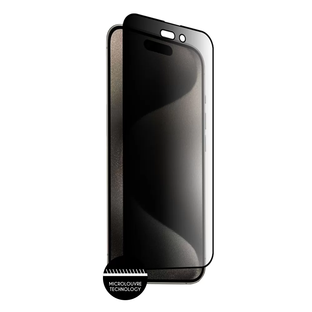 IDOL 1991 PREMIUM PRIVACY ANTISPY TEMPERED GLASS IPHONE 15 PRO 6.1in 9H 0.25mm SEMI CURVED FULL GLUE BLACK - Image 6