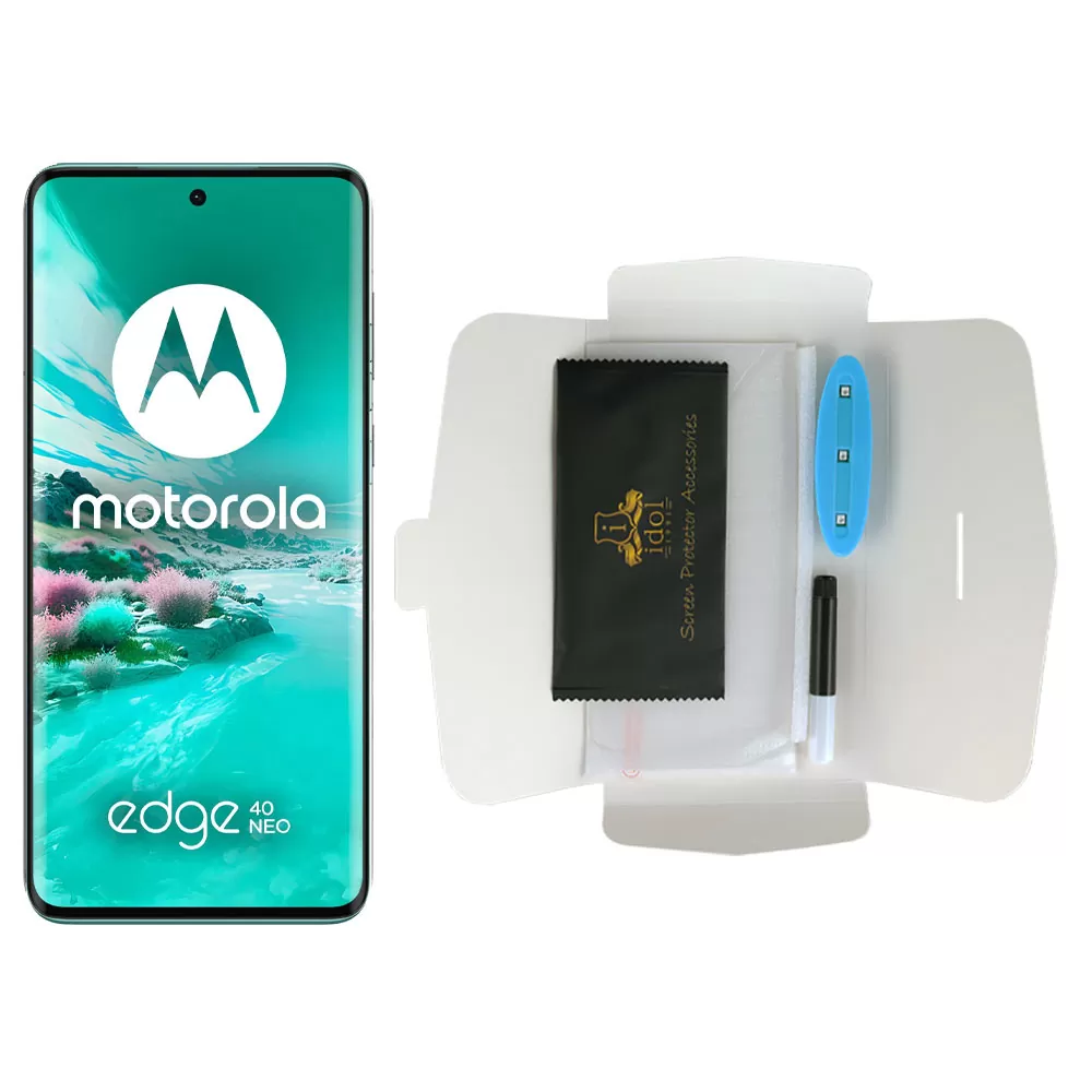 IDOL 1991 UV TEMPERED GLASS MOTOROLA EDGE 40 PRO 6.67in 9H 0.20mm 10D SEMI WITH GLUE-TOOL FINGER UNLOCK FULL COVER TRANSPARENT - Image 5