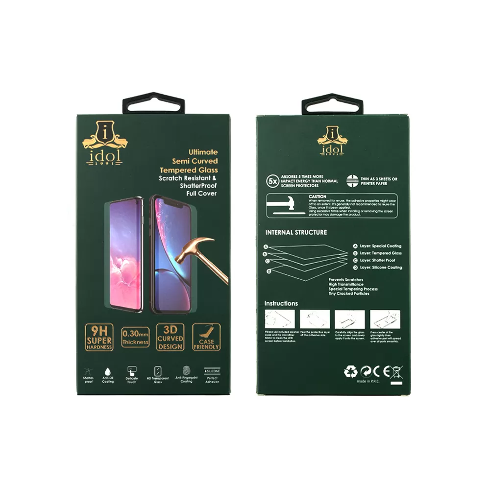 IDOL 1991 GLAMOUR TEMPERED GLASS MOTOROLA EDGE 40 PRO 5G 6.67in 9H 0.30mm FULL COVER 3D EDGE FINGER UNLOCK BLACK - Image 2