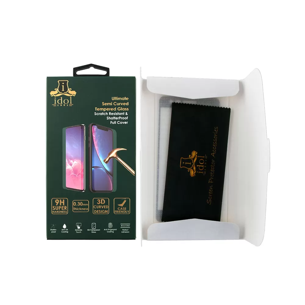 IDOL 1991 GLAMOUR TEMPERED GLASS OPPO RENO 10 PRO 5G 6.7in 9H 0.30mm FULL COVER 3D EDGE GLUE FINGER UNLOCK BLACK - Image 3