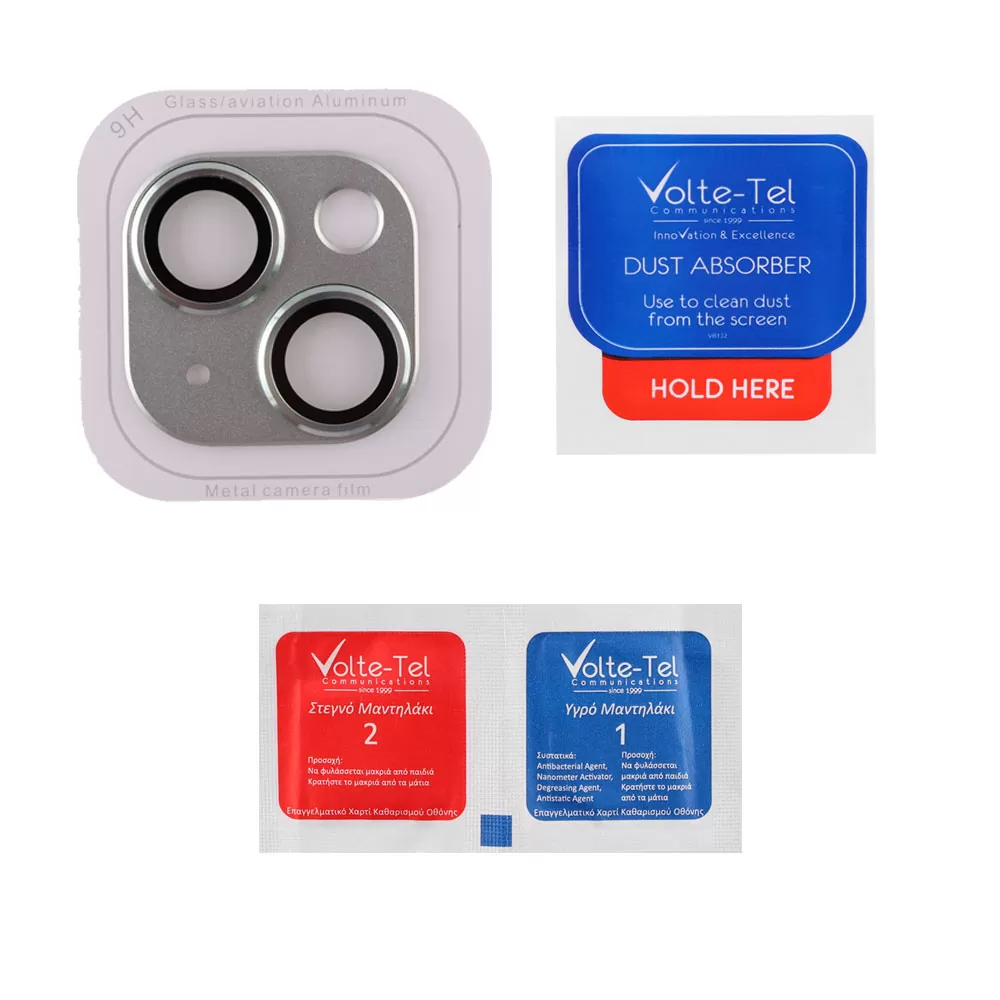 VOLTE-TEL CAMERA GLASS COVER IPHONE 15 6.1in/IPHONE 15 PLUS 6.7in 9H 0.30MM 3D AR ALUMINIUM-ELECTROPLATING FRAME GREEN - Image 3