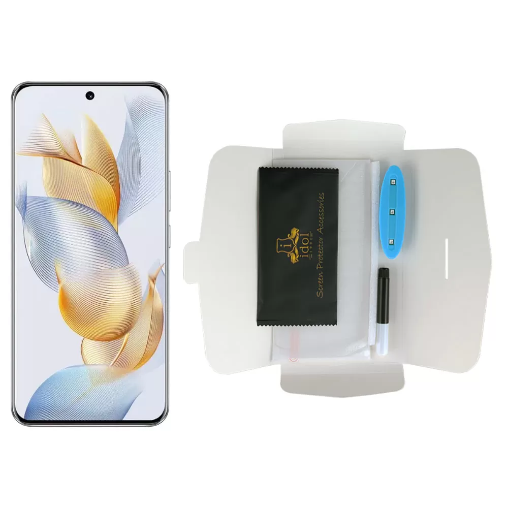 IDOL 1991 UV TEMPERED GLASS HONOR 90 5G 6.7in 9H 0.20mm 10D SEMI WITH GLUE-TOOL FINGER UNLOCK FULL COVER TRANSPARENT - Image 5