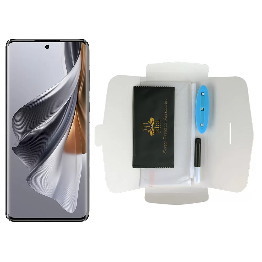 IDOL 1991 UV TEMPERED GLASS OPPO RENO 10 PRO 5G 6.7in 9H 0.20mm 10D SEMI WITH GLUE-TOOL FINGER UNLOCK FULL COVER TRANSPARENT - Image 5