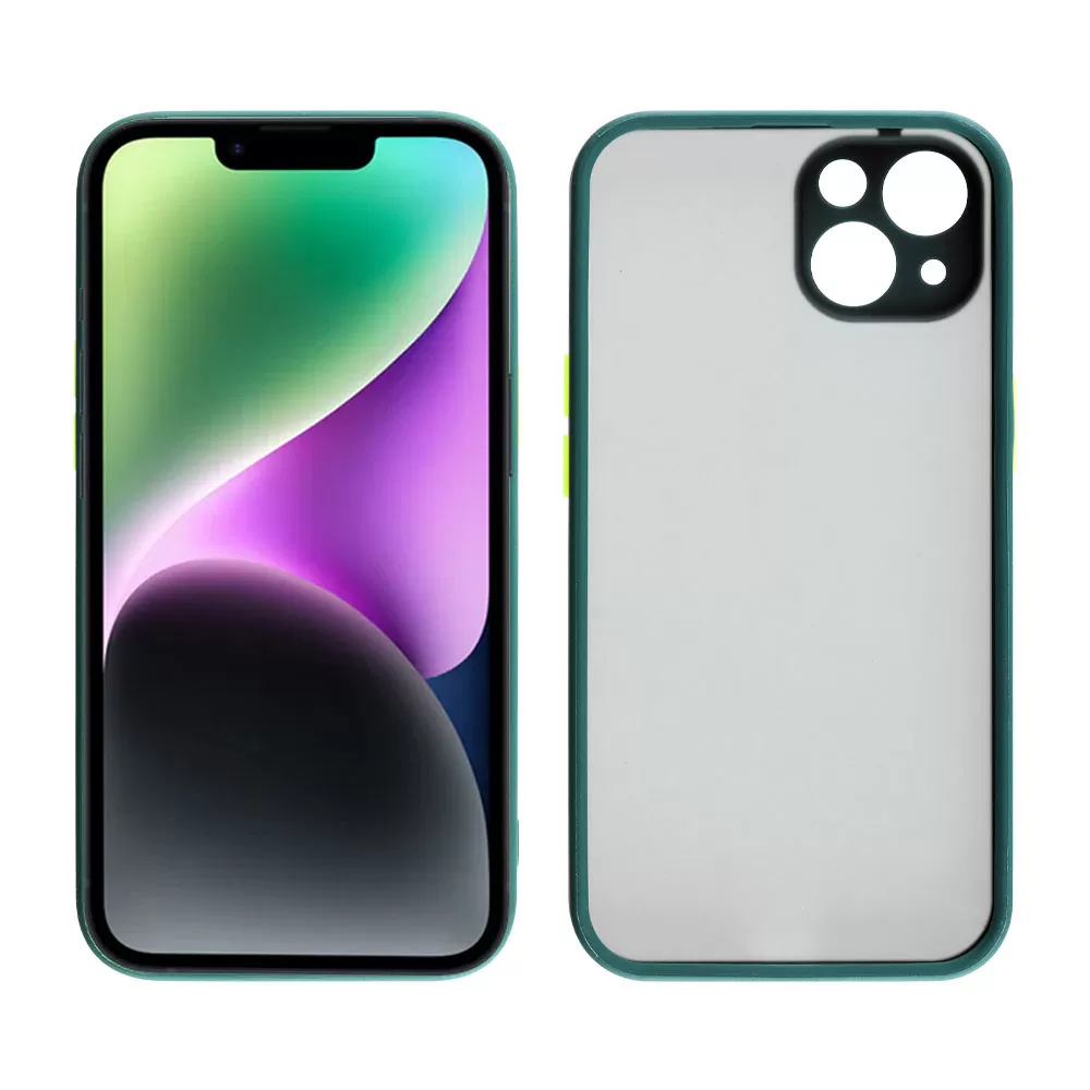 LIME HARDSHELL FUSION ΘΗΚΗ IPHONE 14 6.1in  FULL CAMERA PROTECTION GREEN WITH YELLOW KEYS - Image 6