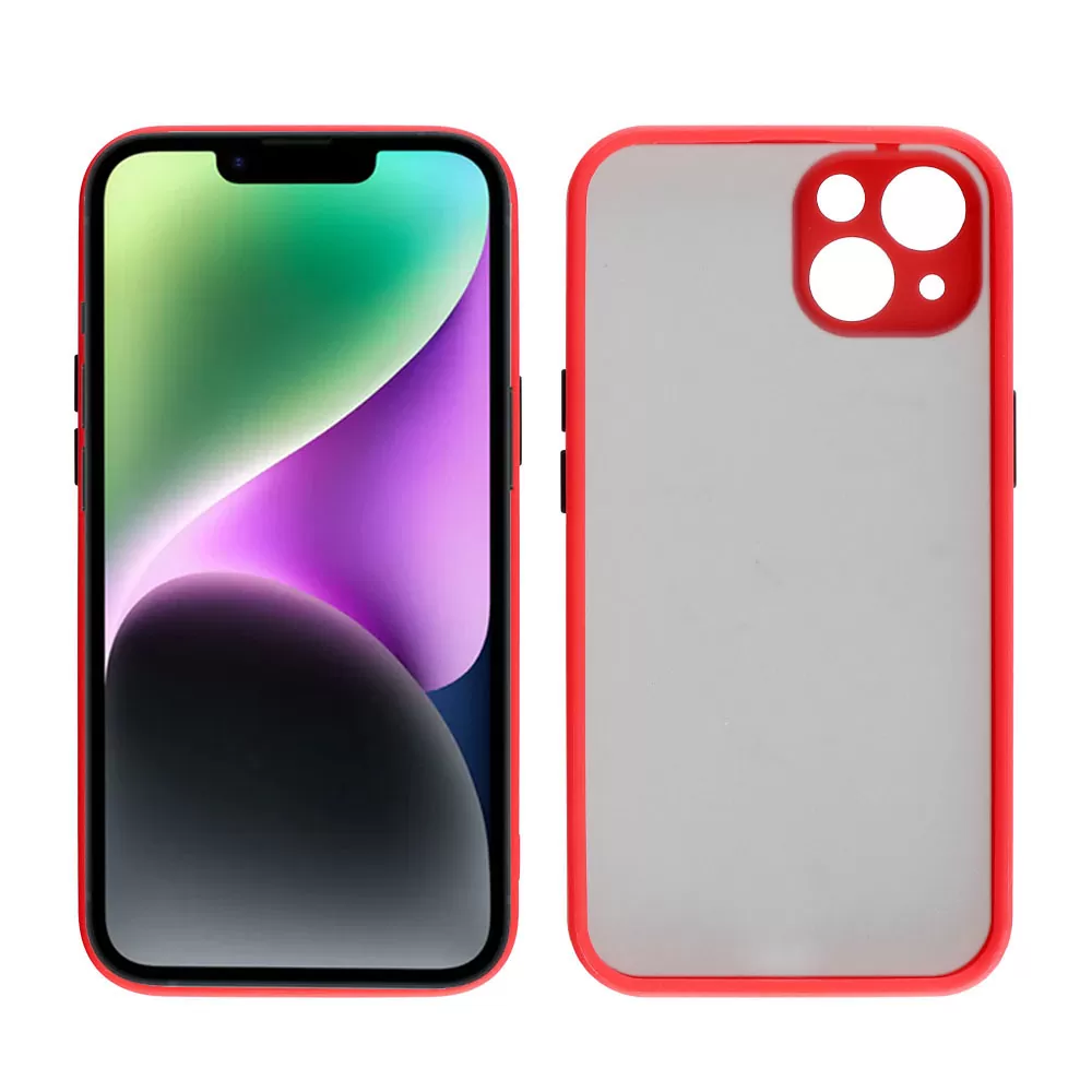 LIME HARDSHELL FUSION ΘΗΚΗ IPHONE 14 6.1in  FULL CAMERA PROTECTION RED WITH BLACK KEYS - Image 7