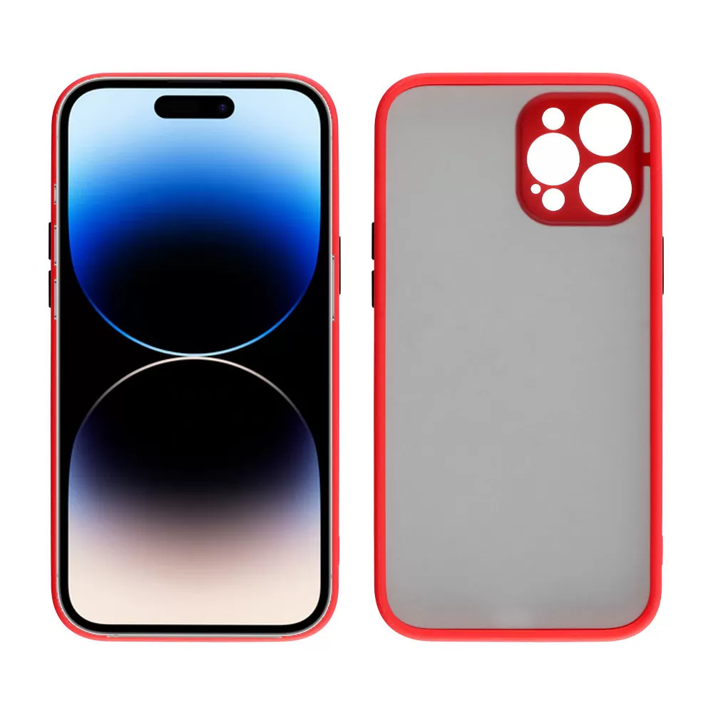LIME HARDSHELL FUSION ΘΗΚΗ IPHONE 14 PRO 6.1in  FULL CAMERA PROTECTION RED WITH BLACK KEYS - Image 7