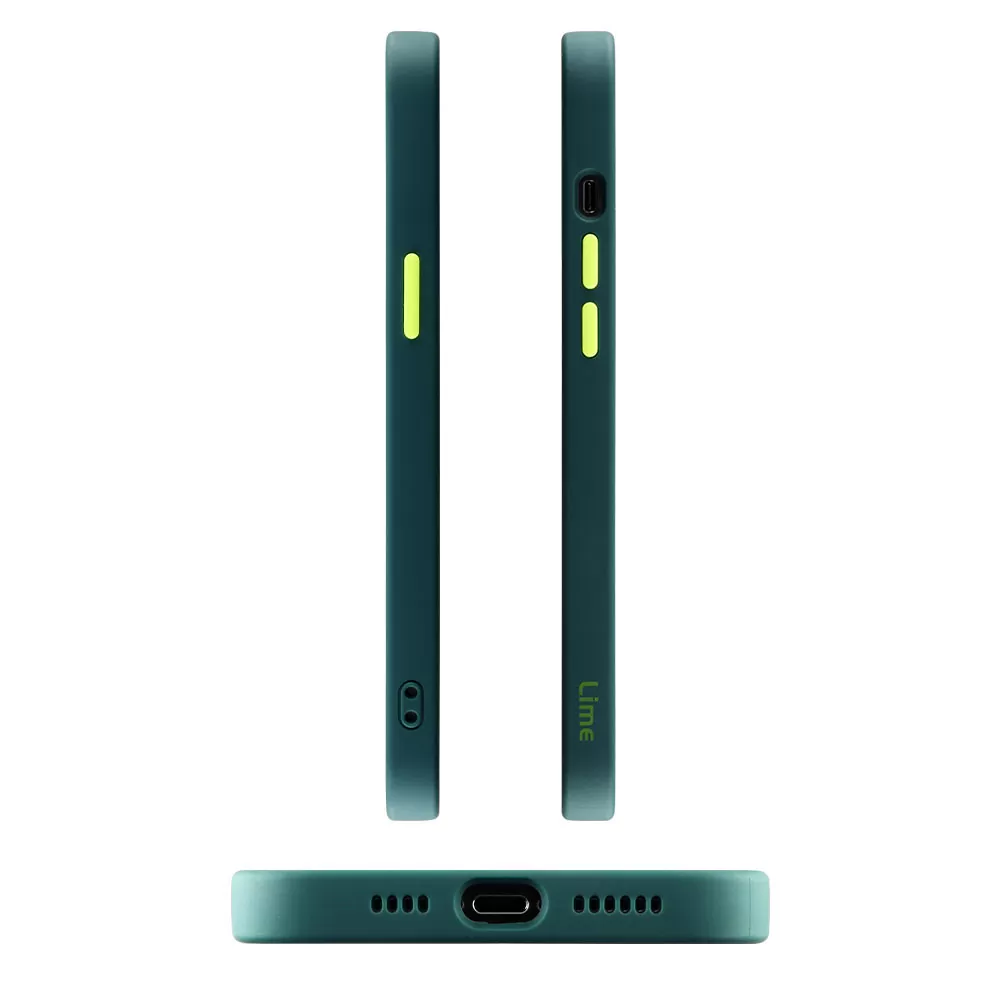 LIME HARDSHELL FUSION ΘΗΚΗ IPHONE 14 PLUS 6.7in  FULL CAMERA PROTECTION GREEN WITH YELLOW KEYS - Image 3