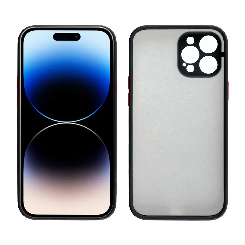 LIME HARDSHELL FUSION ΘΗΚΗ IPHONE 14 PRO MAX 6.7in  FULL CAMERA PROTECTION BLACK WITH RED KEYS - Image 6
