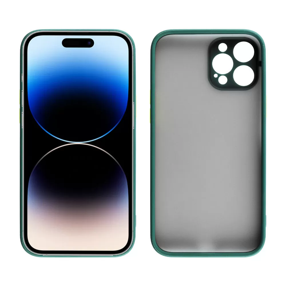 LIME HARDSHELL FUSION ΘΗΚΗ IPHONE 14 PRO MAX 6.7in  FULL CAMERA PROTECTION GREEN WITH YELLOW KEYS - Image 7