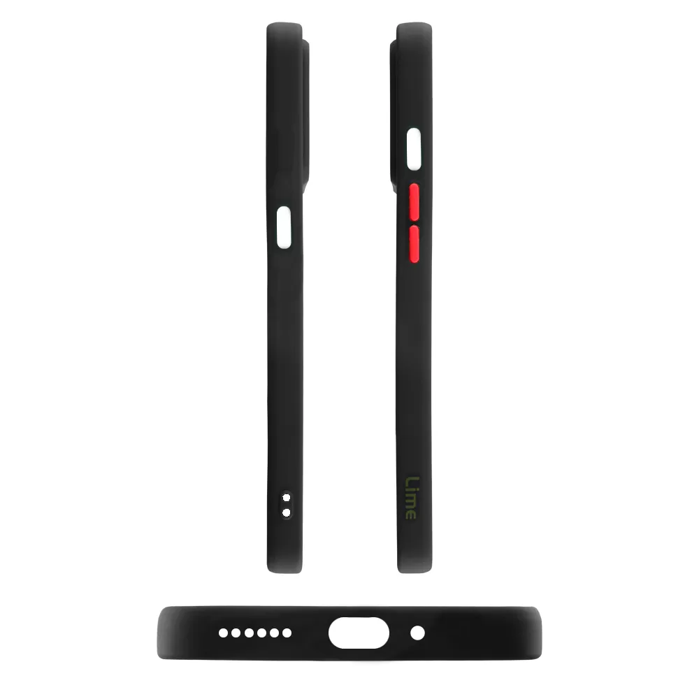 LIME HARDSHELL FUSION ΘΗΚΗ SAMSUNG A34 5G A346 6.6in  FULL CAMERA PROTECTION BLACK WITH RED KEYS - Image 6