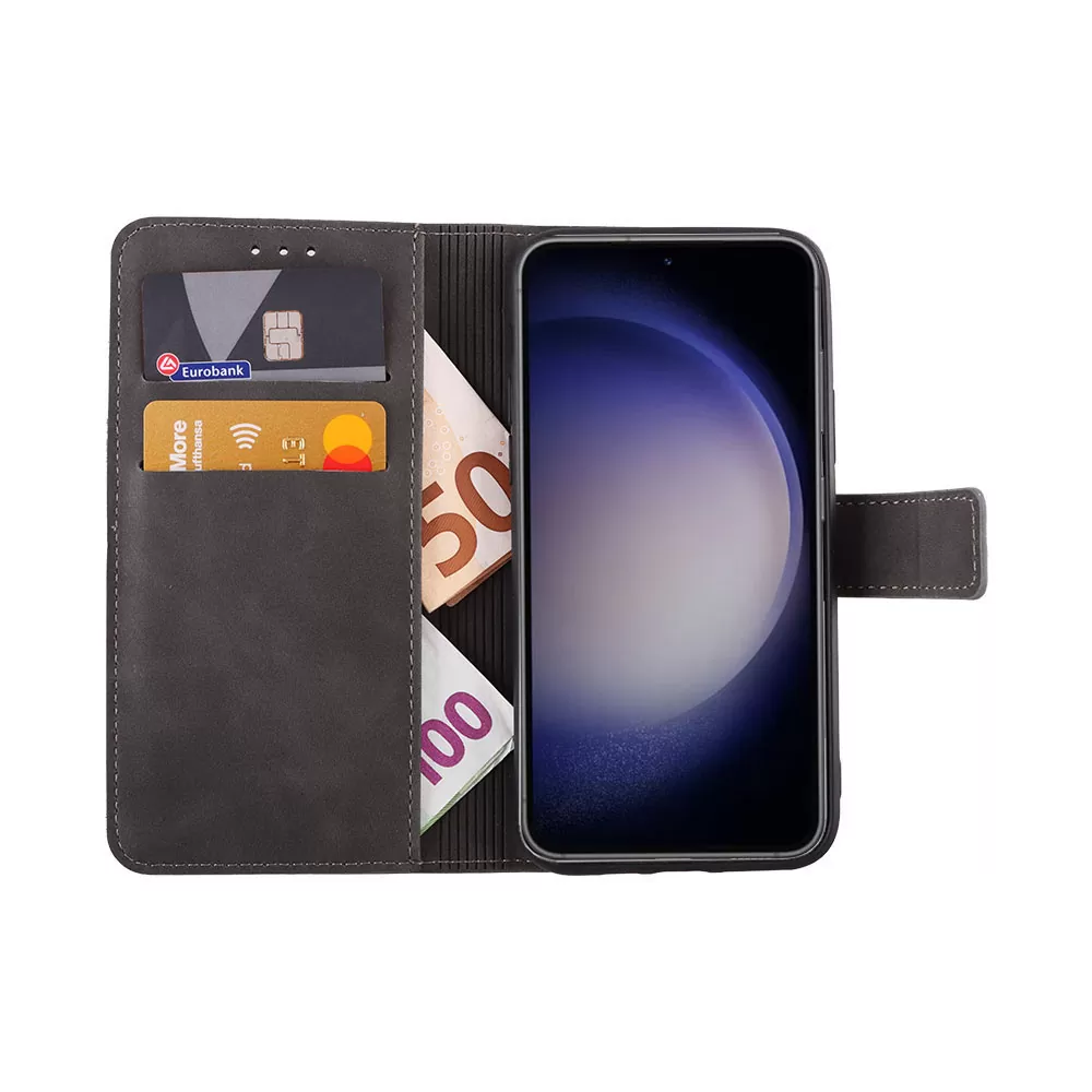 LIME ESSENTIAL ΘΗΚΗ SAMSUNG S23 FE 5G S711 6.4in  MAGNET BOOK STAND CLIP GREY - Image 5
