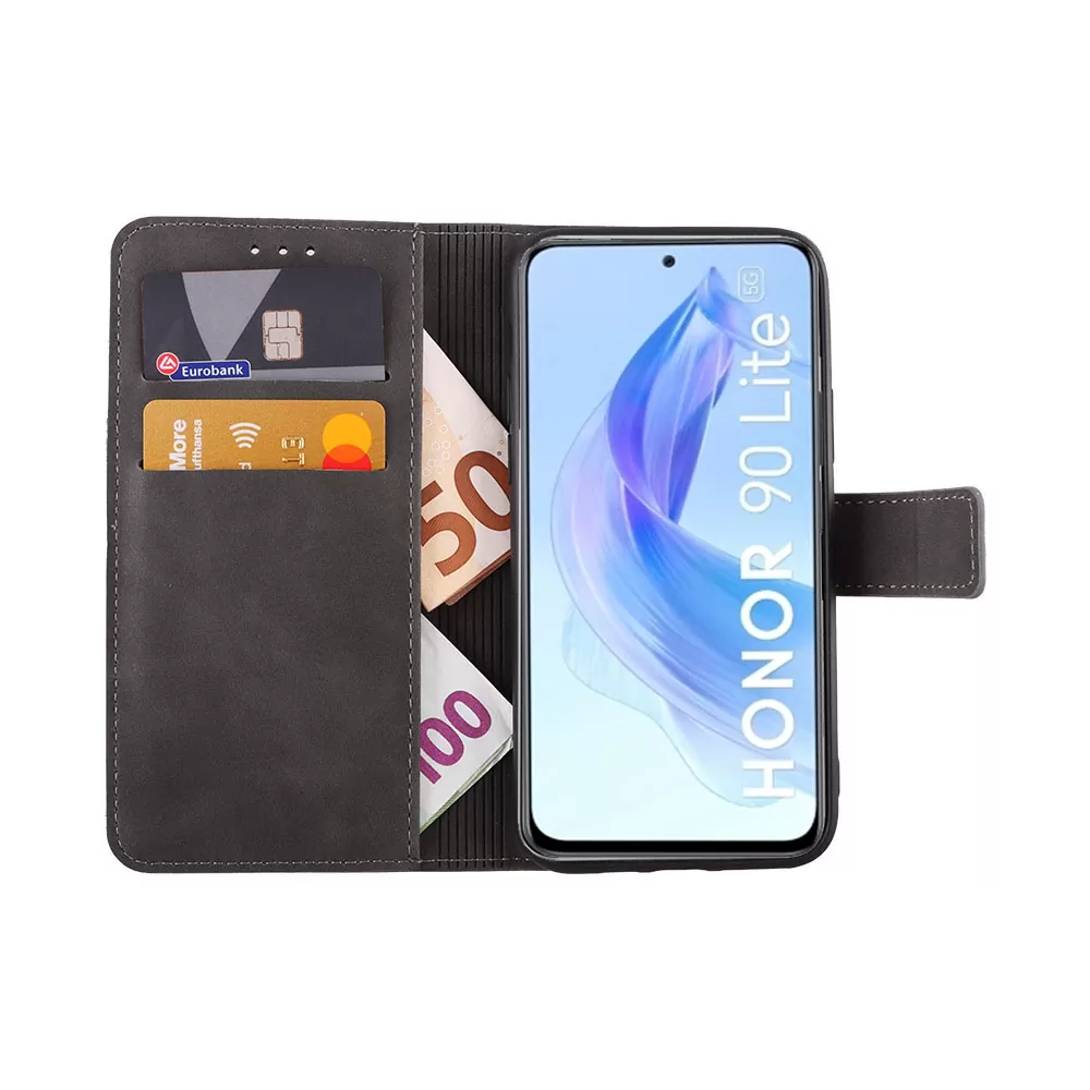 LIME ESSENTIAL ΘΗΚΗ HONOR 90 LITE 5G 6.7in  MAGNET BOOK STAND CLIP GREY - Image 5
