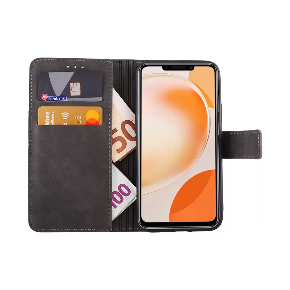 LIME ESSENTIAL ΘΗΚΗ HUAWEI NOVA Y91 6.95in  MAGNET BOOK STAND CLIP GREY - Image 5